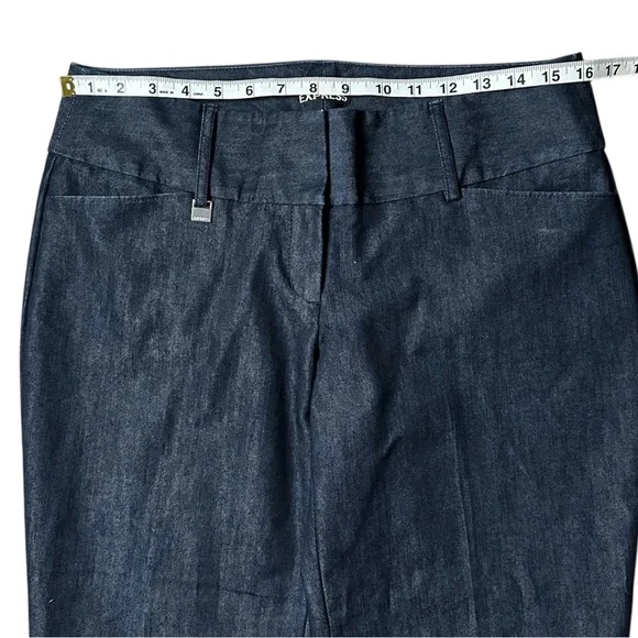 Express Editor Mid-Rise Straight Leg Denim Trouser Jean Blue Size 8R - Picture 5 of 11